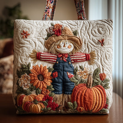 Everyday Scarecrow Pumpkins Quilted Tote
