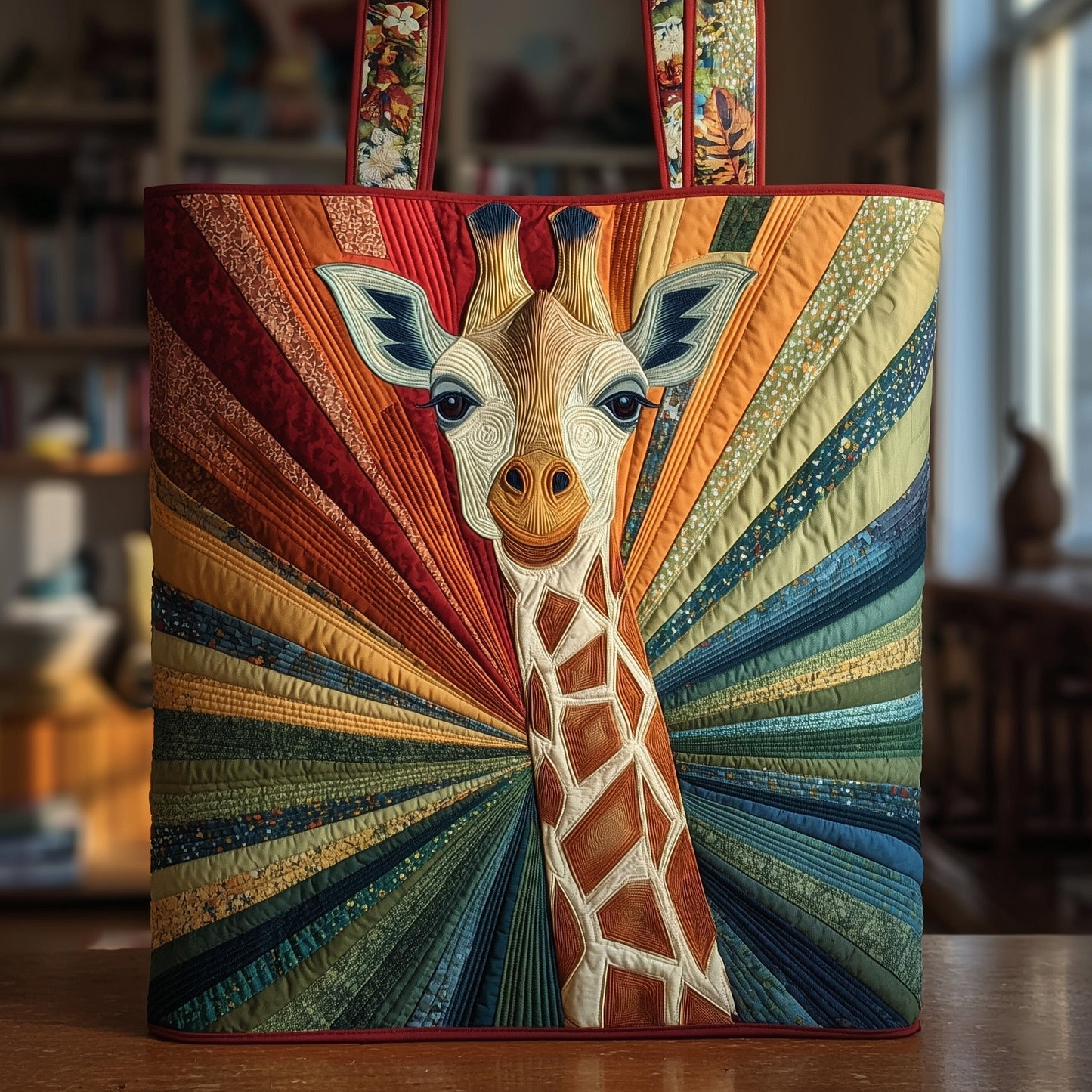 Everyday Giraffe Face Quilted Tote