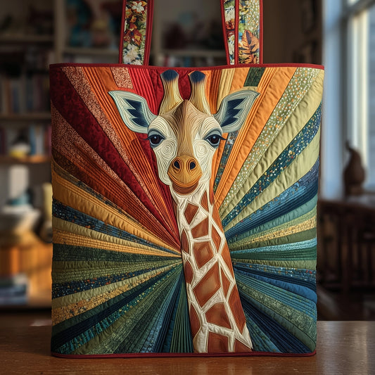 Everyday Giraffe Face Quilted Tote