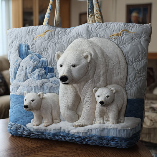 Polar Bear Family Quilted Tote