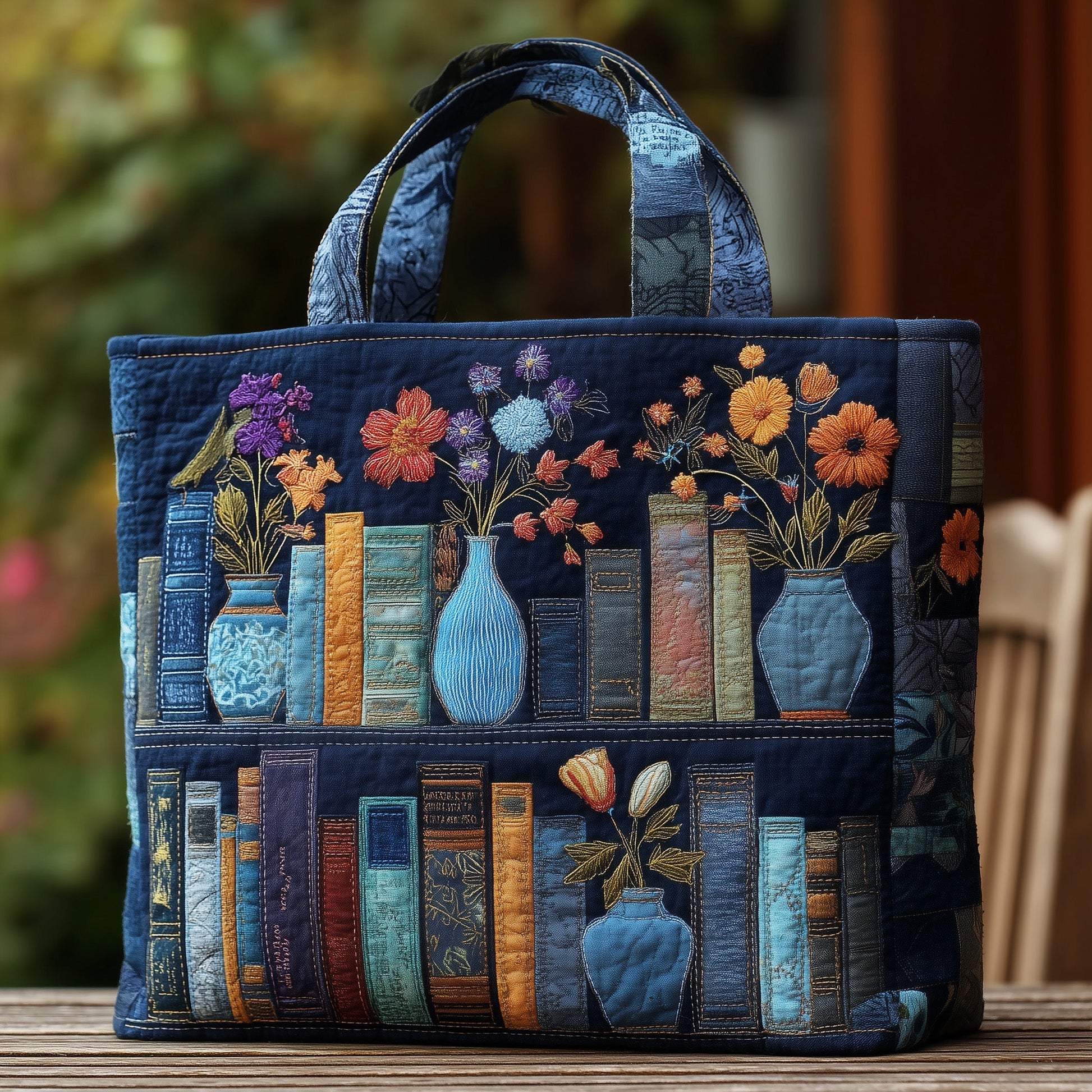 Everyday Charming Book Quilted Tote