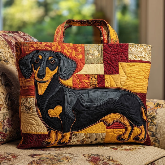 Dachshund Dog Patchwork Quilted Tote
