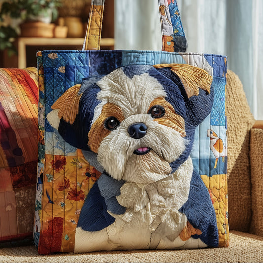 Adorable Shih Tzu Quilted Tote