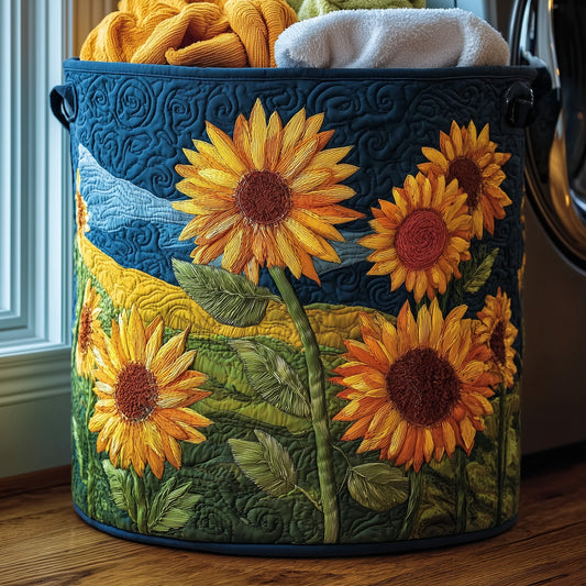 The Sunflower Quilted Laundry Basket Tote