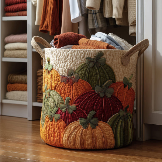 Autumn Pumpkin Laundry Quilted Tote