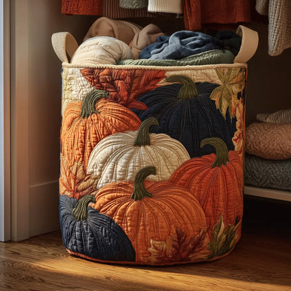 The Autumn Pumpkin Quilted Laundry Basket Tote 2625