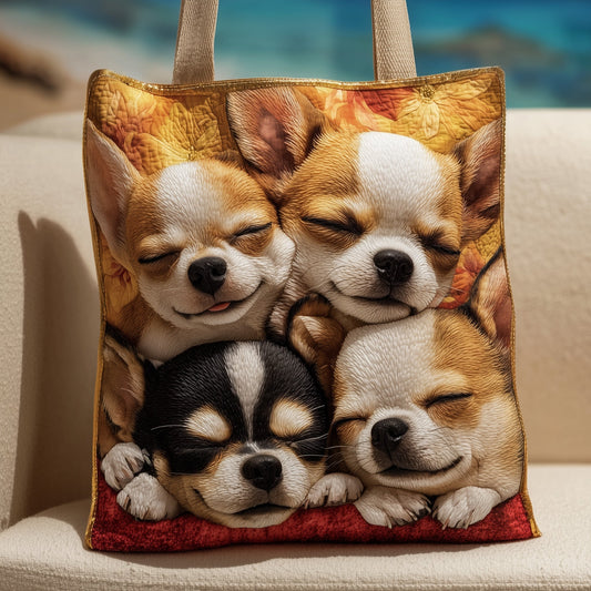 Everyday Sleeping Chihuahuas Quilted Tote