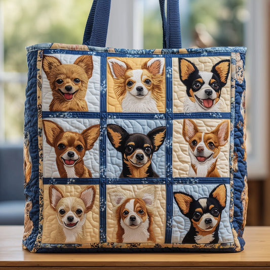 The Chihuahua Portrait Quilted Tote