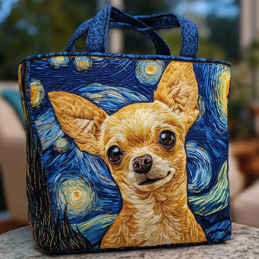Chihuahua Dog Starry Night Tote Bag