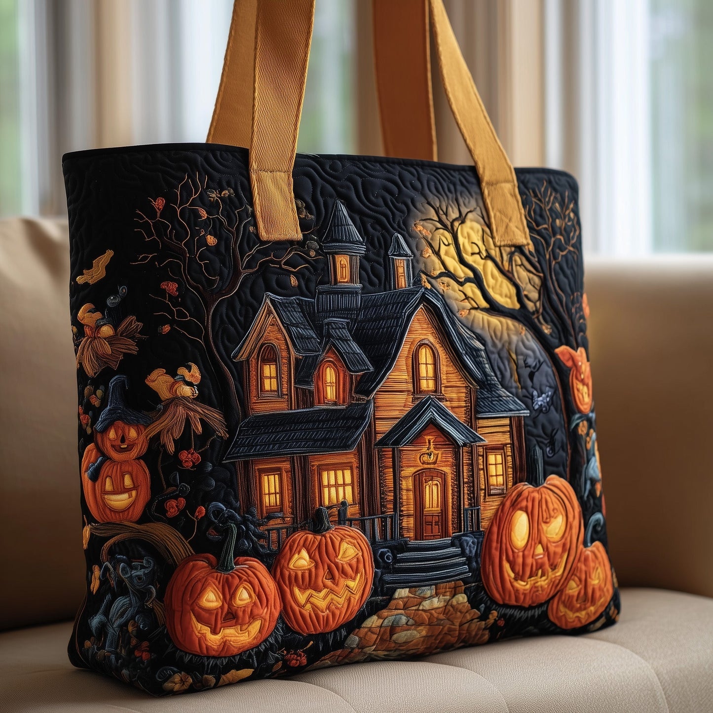 Haunted House Halloween Tote Bag
