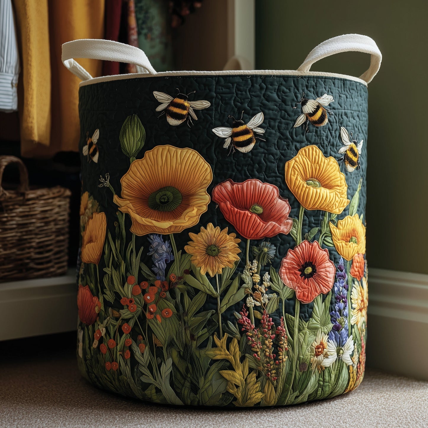 The Bumble Haven Quilted Laundry Basket Tote