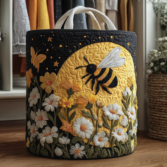 The Moonlit Bee Quilted Laundry Basket Tote