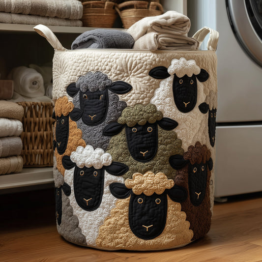 The Sheep Haven Quilted Laundry Basket Tote