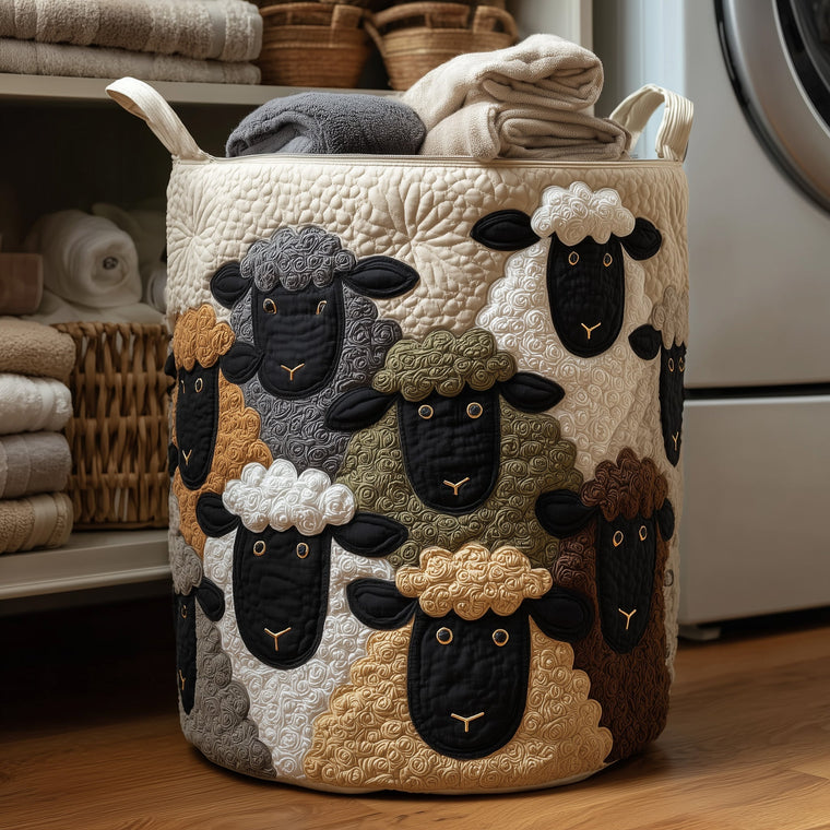 The Sheep Haven Quilted Laundry Basket Tote