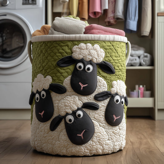 The Woolly Sheeps Quilted Laundry Basket Tote