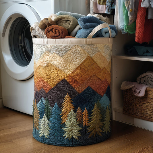 The Forest Landscape Quilted Laundry Basket Tote
