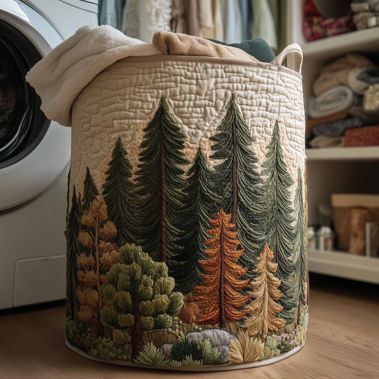 Forest Laundry Basket Quilted Tote