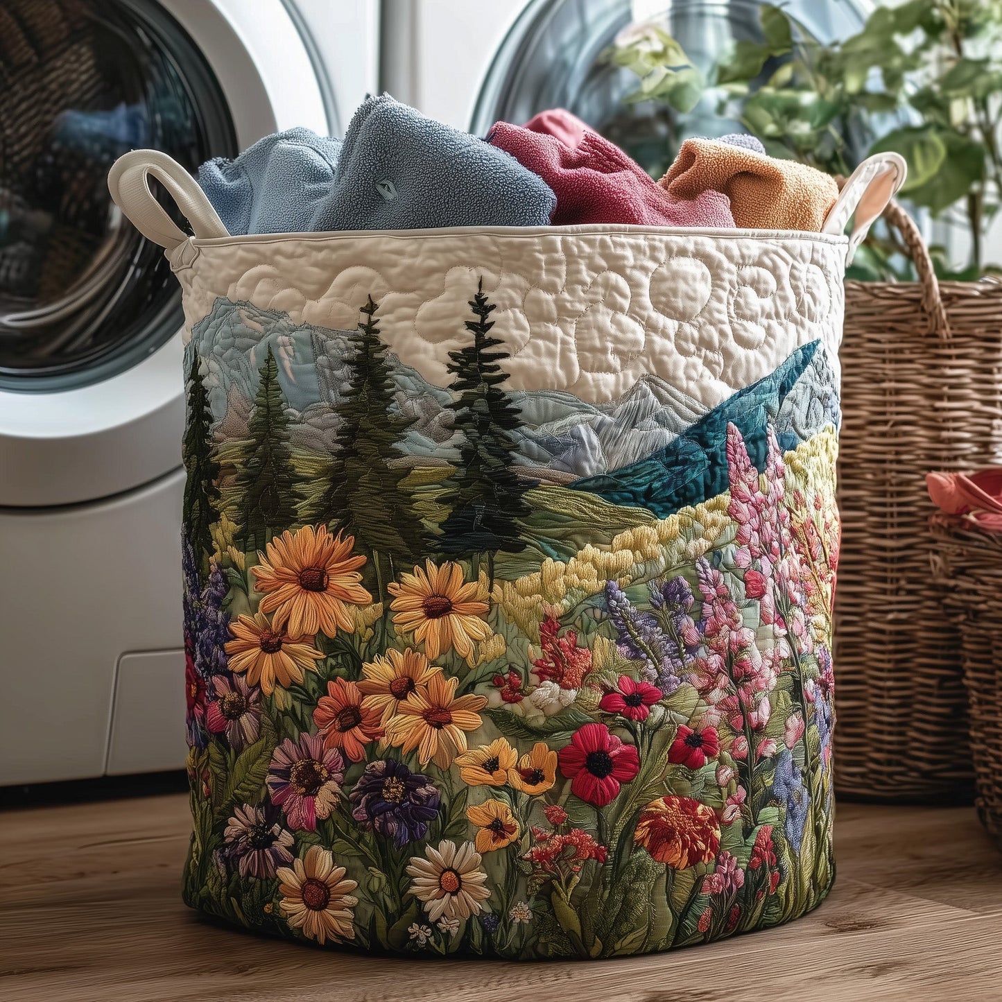 The Charming Forest Quilted Laundry Basket Tote