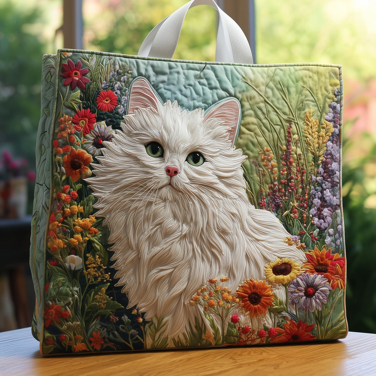 The White Cat Tote Bag