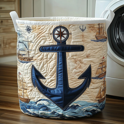 Nautical Anchor Laundry Quilted Tote
