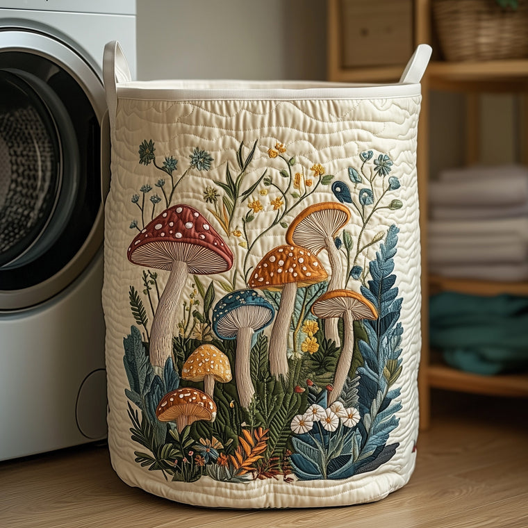 Mushroom Forest Laundry Quilted Tote