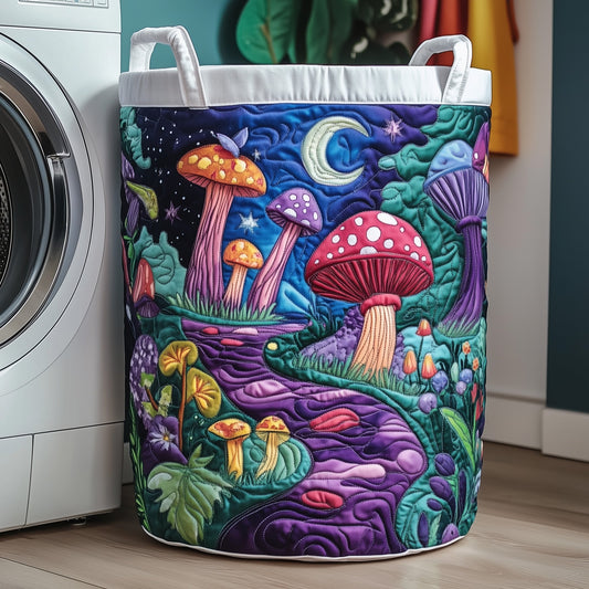 The Moonlit Toadstool Quilted Laundry Basket Tote