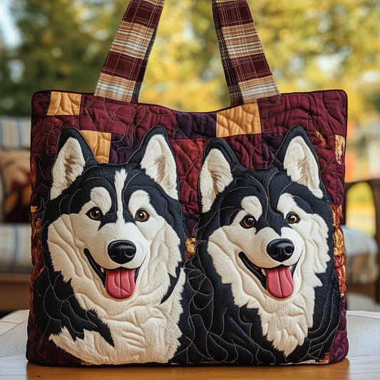 The Happy Husky Quilted Tote