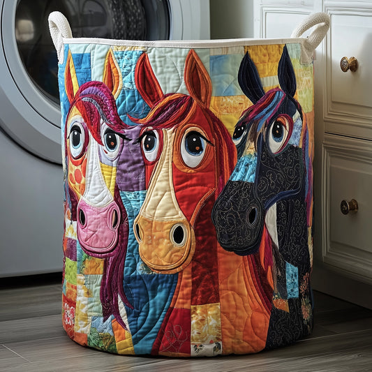 Whimsical Horse Laundry Quilted Tote