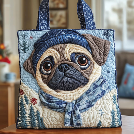 The Winter Pug Quilted Tote