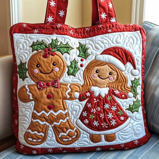 The Gingerbread Couple Quilted Tote