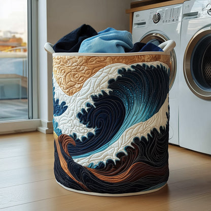The Tidal Waves Quilted Laundry Basket Tote