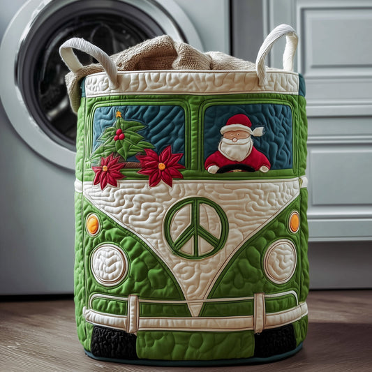 The Santa Van Quilted Laundry Basket Tote