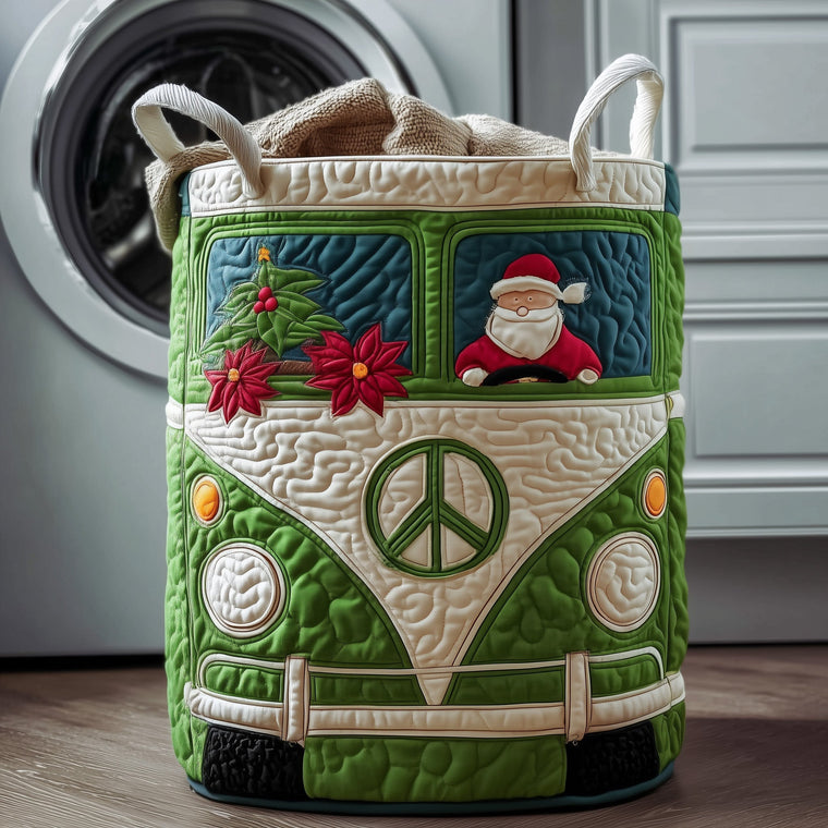 The Santa Van Quilted Laundry Basket Tote