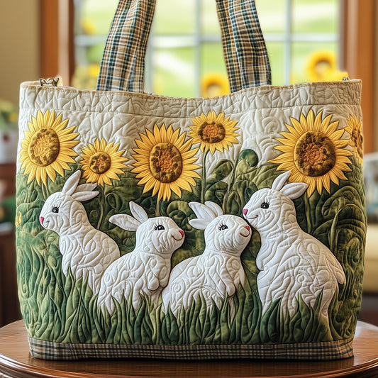 The Joyful Bunny Quilted Tote