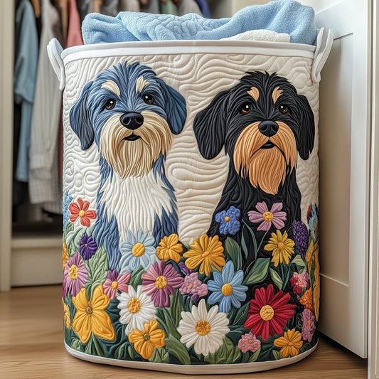 The Schnauzer Joy Quilted Laundry Basket Tote