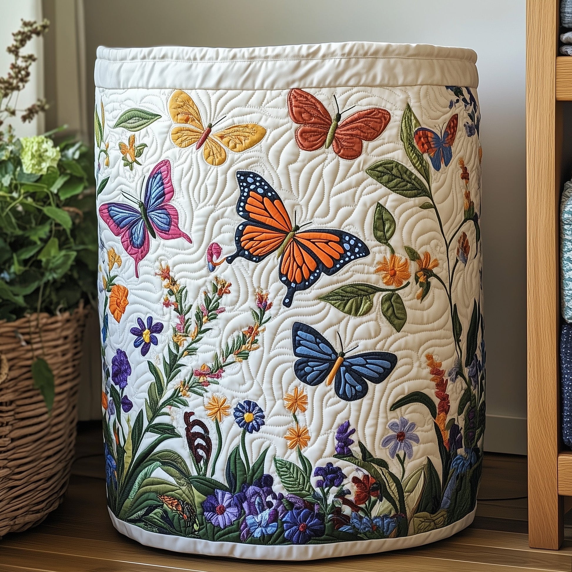 Floral Harmony Laundry Tote Bag