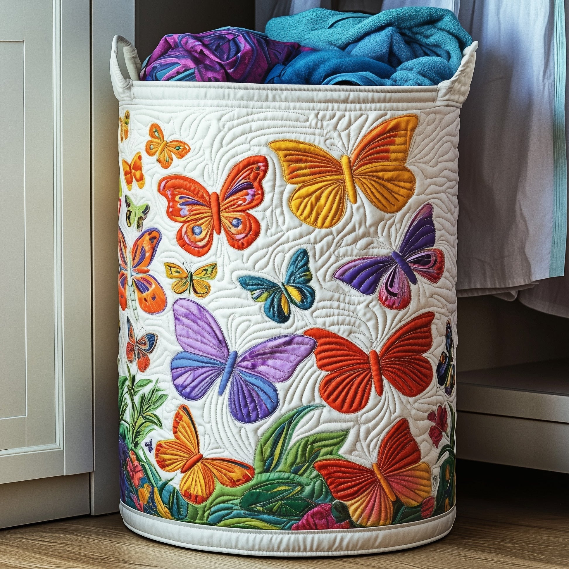 Floral Harmony Laundry Quilted Tote