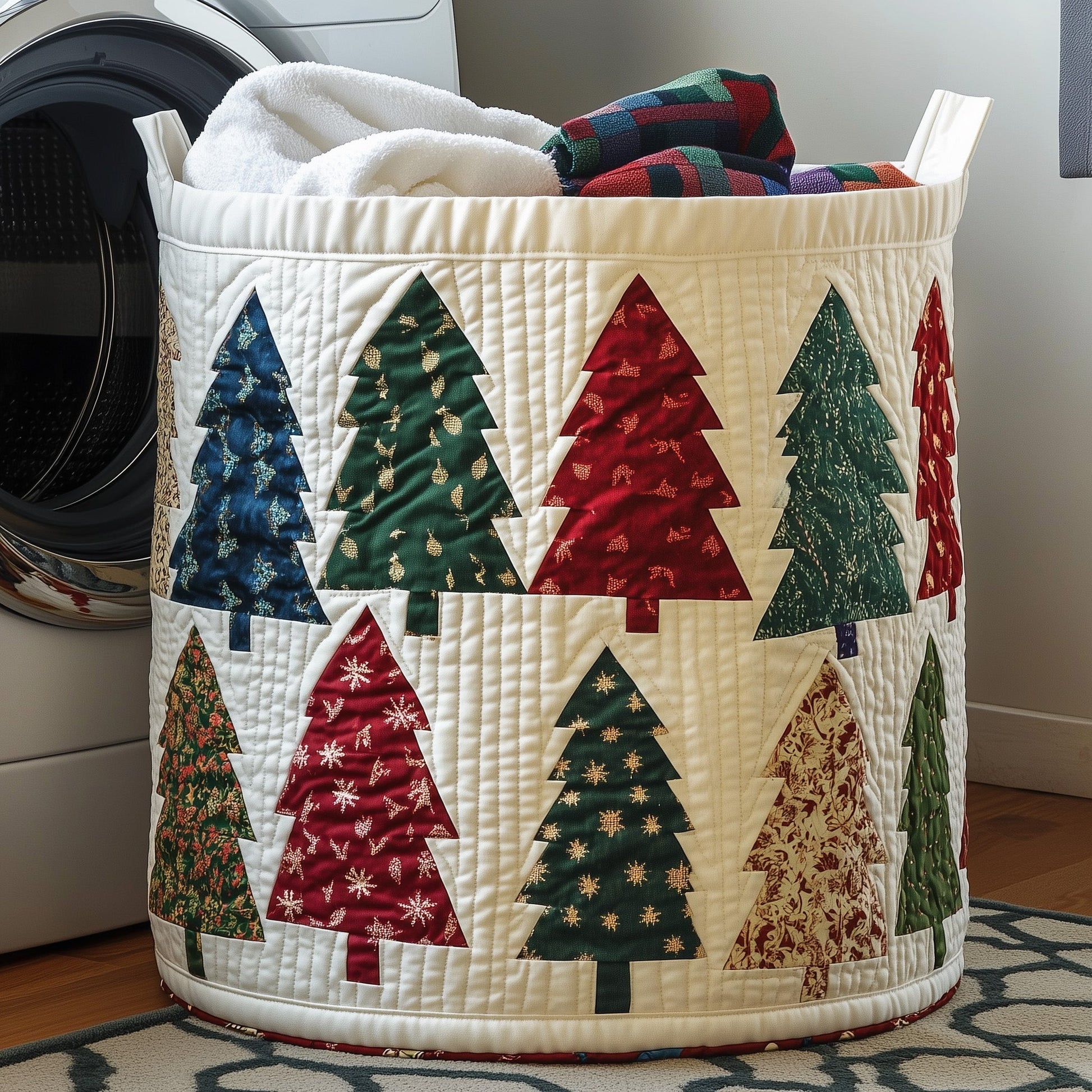Christmas Tree Laundry Tote Bag