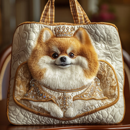 The Regal Pomeranian Quilted Tote