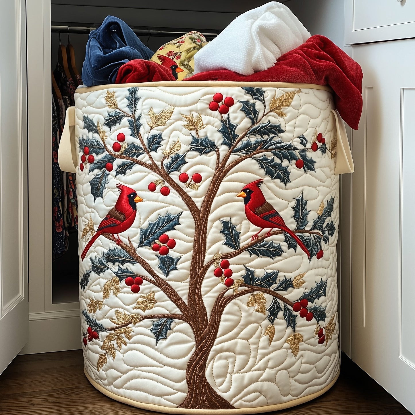 The Cardinal Tree Quilted Laundry Basket Tote