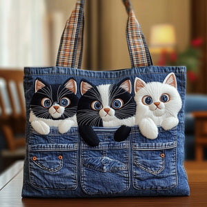 The Cat Pockets Tote Bag