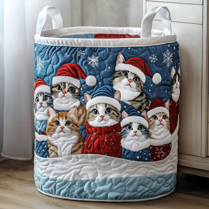 Christmas Kittens Laundry Quilted Tote