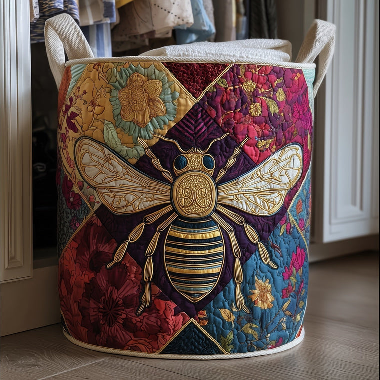 The Bumblebees Quilted Laundry Basket Tote