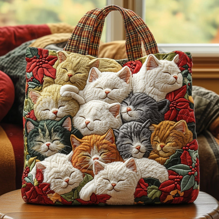 Cozy Cats Quilted Tote Bag