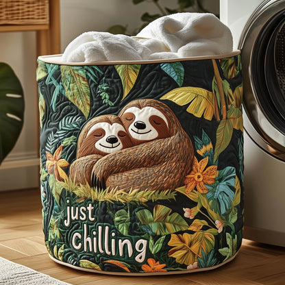 The Chilling Sloth Quilted Laundry Basket Tote