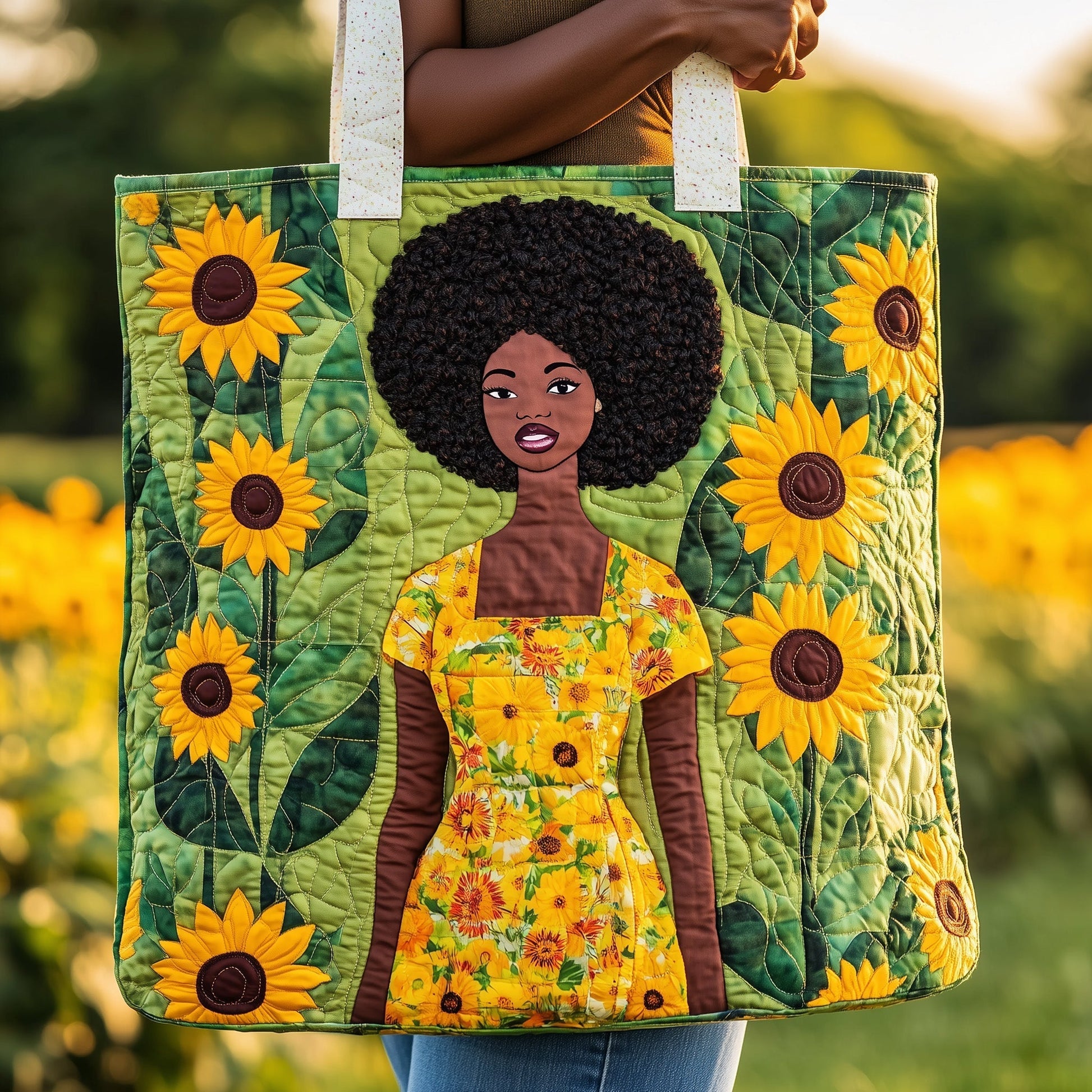 Everyday Sunflower Spirit Quilted Tote