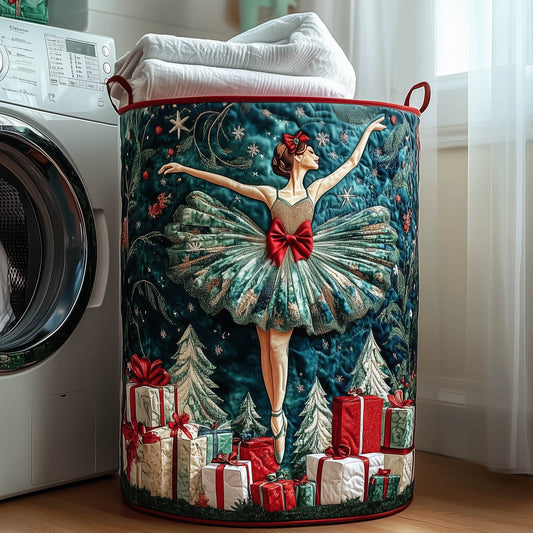 The Festive Ballerina Quilted Laundry Basket Tote