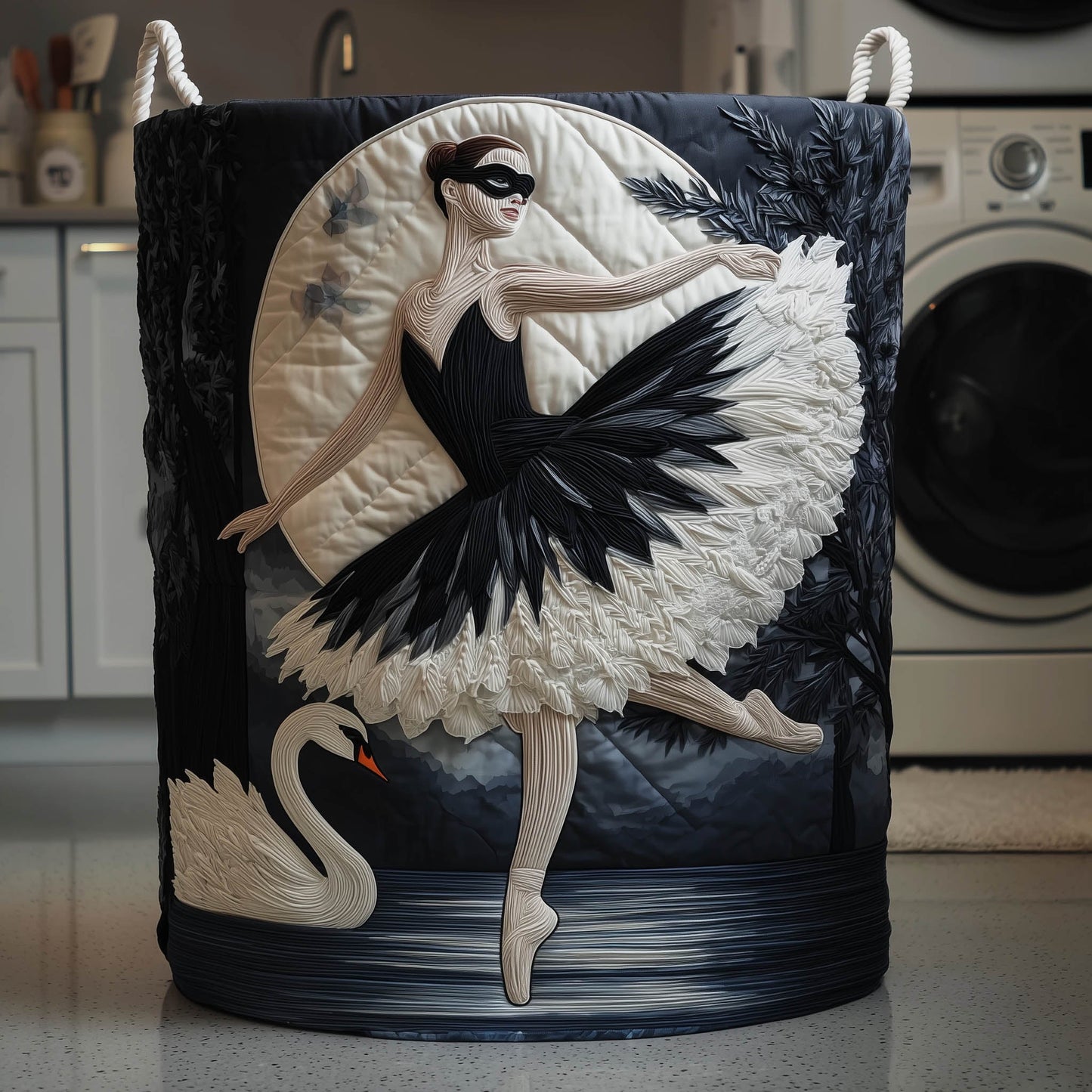 Swan Ballerina Laundry Tote Bag