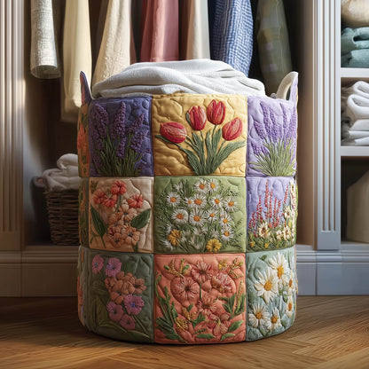 Flower Meadow Laundry Quilted Tote