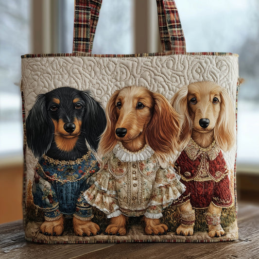 The Dachshund Trio Quilted Tote
